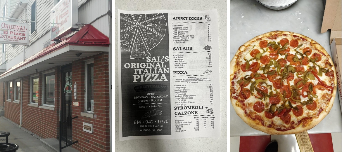 Sal's Original Italian Pizza Menu